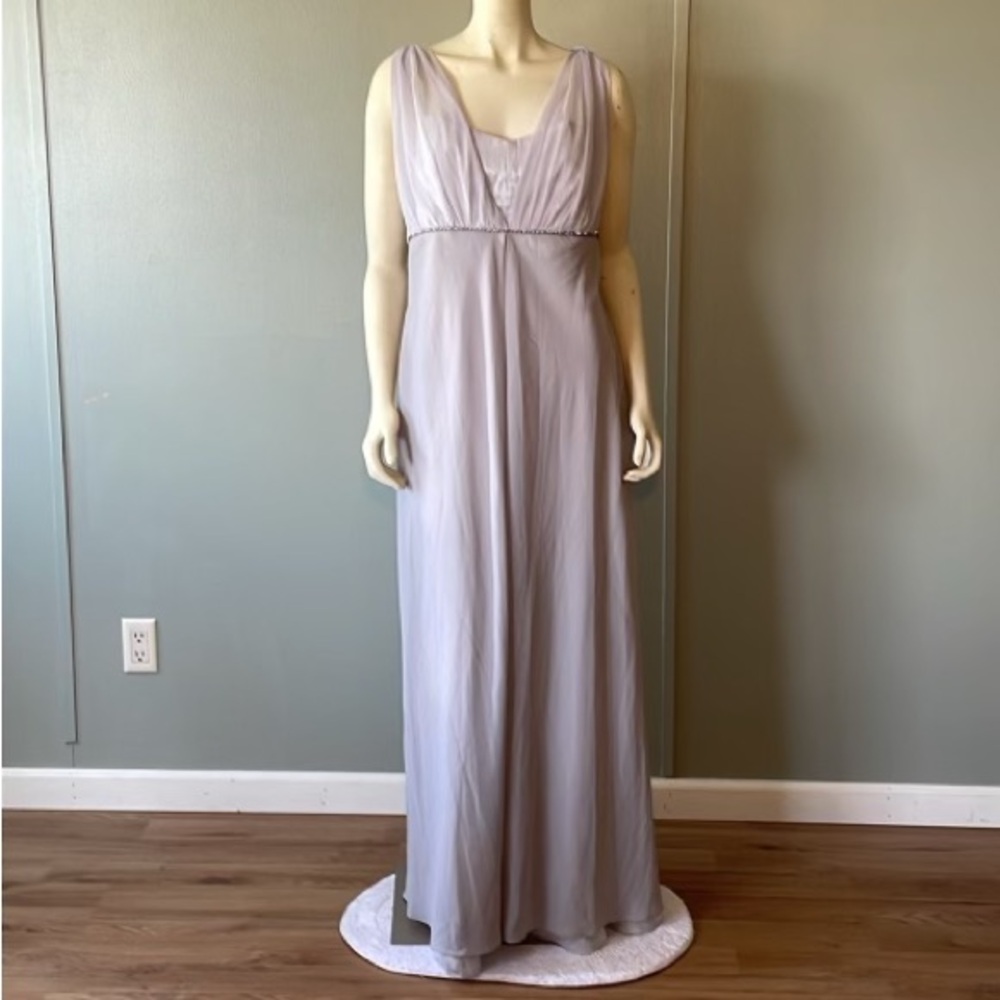 Eureka Elegant Gray Dress with Rhinestone Detail